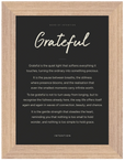 Grateful Word of Intention Framed print 70x100 cm / 28x40″ Wood frame Carbon paper
