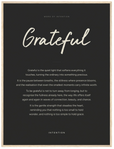 Grateful Word of Intention Framed print 60x80 cm / 24x32″ Wood frame Carbon paper