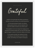 Grateful Word of Intention Framed print 21x29.7 cm / 8x12" White frame Carbon paper