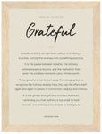 Grateful Word of Intention Framed print 21x29.7 cm / 8x12" Wood frame Linen paper