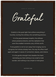 Grateful Word of Intention Framed print A3 (29.7 x 42 cm) Dark wood frame Carbon paper
