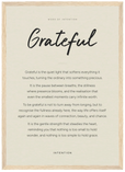 Grateful Word of Intention Framed print A3 (29.7 x 42 cm) Wood frame Linen paper