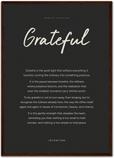 Grateful Word of Intention Framed print A2 (42 x 59.4 cm) Dark wood frame Carbon paper