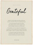 Grateful Word of Intention Framed print 50x70 cm / 20x28″ Wood frame Linen paper