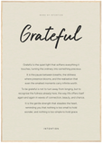 Grateful Word of Intention Framed print 70x100 cm / 28x40″ Wood frame Linen paper