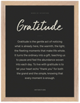 Gratitude Word of Intention Framed print 30x40 cm / 12x16″ Wood frame Carbon paper