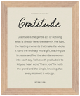 Gratitude Word of Intention Framed print 40x50 cm / 16x20″ Wood frame Linen paper
