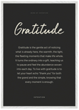 Gratitude Word of Intention Framed print A1 (59.4 x 84.1 cm) White frame Carbon paper