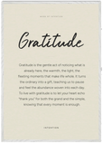 Gratitude Word of Intention Framed print 70x100 cm / 28x40″ White frame Linen paper