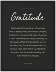Gratitude Word of Intention Framed print 60x80 cm / 24x32″ Black frame Carbon paper