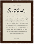 Gratitude Word of Intention Framed print 60x80 cm / 24x32″ Dark wood frame Linen paper