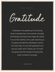 Gratitude Word of Intention Framed print 60x80 cm / 24x32″ Wood frame Carbon paper