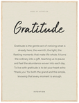 Gratitude Word of Intention Framed print 60x80 cm / 24x32″ Wood frame Linen paper