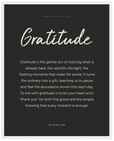 Gratitude Word of Intention Framed print 40x50 cm / 16x20″ White frame Carbon paper