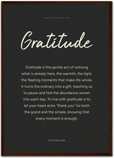 Gratitude Word of Intention Framed print A2 (42 x 59.4 cm) Dark wood frame Carbon paper