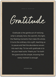 Gratitude Word of Intention Framed print A2 (42 x 59.4 cm) Wood frame Carbon paper