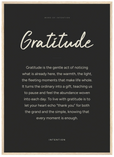 Gratitude Word of Intention Framed print 50x70 cm / 20x28″ Wood frame Carbon paper