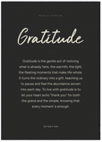 Gratitude Word of Intention Framed print A1 (59.4 x 84.1 cm) Black frame Carbon paper