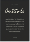 Gratitude Word of Intention Framed print 70x100 cm / 28x40″ Black frame Carbon paper