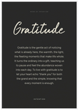 Gratitude Word of Intention Framed print 70x100 cm / 28x40″ White frame Carbon paper