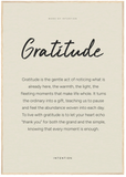 Gratitude Word of Intention Framed print 70x100 cm / 28x40″ Wood frame Linen paper