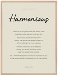 Harmonious Word of Intention Framed print 60x80 cm / 24x32″ Wood frame Linen paper