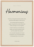 Harmonious Word of Intention Framed print A2 (42 x 59.4 cm) Wood frame Linen paper