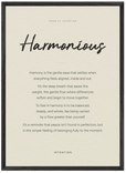 Harmonious Word of Intention Framed print 50x70 cm / 20x28″ Black frame Linen paper