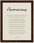 Harmonious Word of Intention Framed print 60x80 cm / 24x32″ Dark wood frame Linen paper