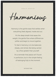 Harmonious Word of Intention Framed print A3 (29.7 x 42 cm) Black frame Linen paper