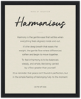Harmonious Word of Intention Framed print 40x50 cm / 16x20″ Black frame Linen paper