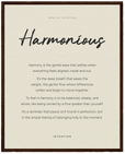 Harmonious Word of Intention Framed print 40x50 cm / 16x20″ Dark wood frame Linen paper
