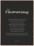 Harmonious Word of Intention Framed print 50x70 cm / 20x28″ Dark wood frame Carbon paper