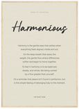 Harmonious Word of Intention Framed print 50x70 cm / 20x28″ Wood frame Linen paper