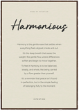 Harmonious Word of Intention Framed print 70x100 cm / 28x40″ Dark wood frame Linen paper