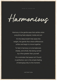 Harmonious Word of Intention Framed print 70x100 cm / 28x40″ Wood frame Carbon paper