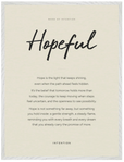 Hopeful Word of Intention Framed print 60x80 cm / 24x32″ White frame Linen paper