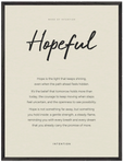 Hopeful Word of Intention Framed print 60x80 cm / 24x32″ Black frame Linen paper