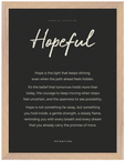 Hopeful Word of Intention Framed print 30x40 cm / 12x16″ Wood frame Carbon paper
