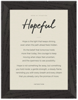 Hopeful Word of Intention Framed print A3 (29.7 x 42 cm) Black frame Linen paper