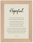 Hopeful Word of Intention Framed print A3 (29.7 x 42 cm) Wood frame Linen paper
