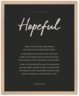 Hopeful Word of Intention Framed print 40x50 cm / 16x20″ Wood frame Carbon paper