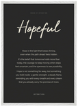 Hopeful Word of Intention Framed print 50x70 cm / 20x28″ White frame Carbon paper