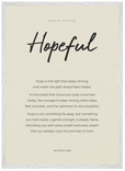 Hopeful Word of Intention Framed print 50x70 cm / 20x28″ White frame Linen paper