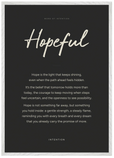Hopeful Word of Intention Framed print A1 (59.4 x 84.1 cm) White frame Carbon paper