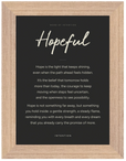 Hopeful Word of Intention Framed print A1 (59.4 x 84.1 cm) Wood frame Carbon paper