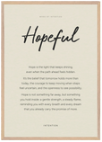 Hopeful Word of Intention Framed print A1 (59.4 x 84.1 cm) Wood frame Linen paper