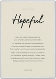 Hopeful Word of Intention Framed print 70x100 cm / 28x40″ White frame Linen paper