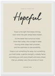 Hopeful Word of Intention Framed print 21x29.7 cm / 8x12" White frame Linen paper