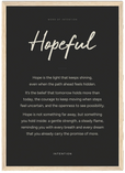Hopeful Word of Intention Framed print A3 (29.7 x 42 cm) Wood frame Carbon paper
